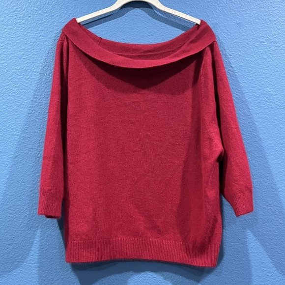 Vintage Red Torrid Angora Lambswool Blend Scoop Cowl Neck Sweater Bow Size 3 - Picture 3 of 15
